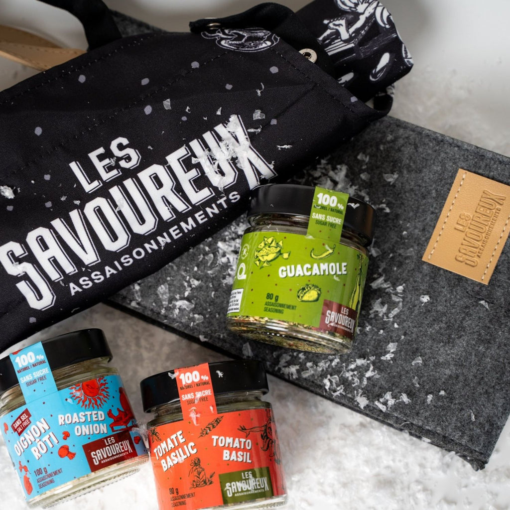 SAC CADEAU - 3 POTS AU CHOIX ET TABLIER LES SAVOUREUX