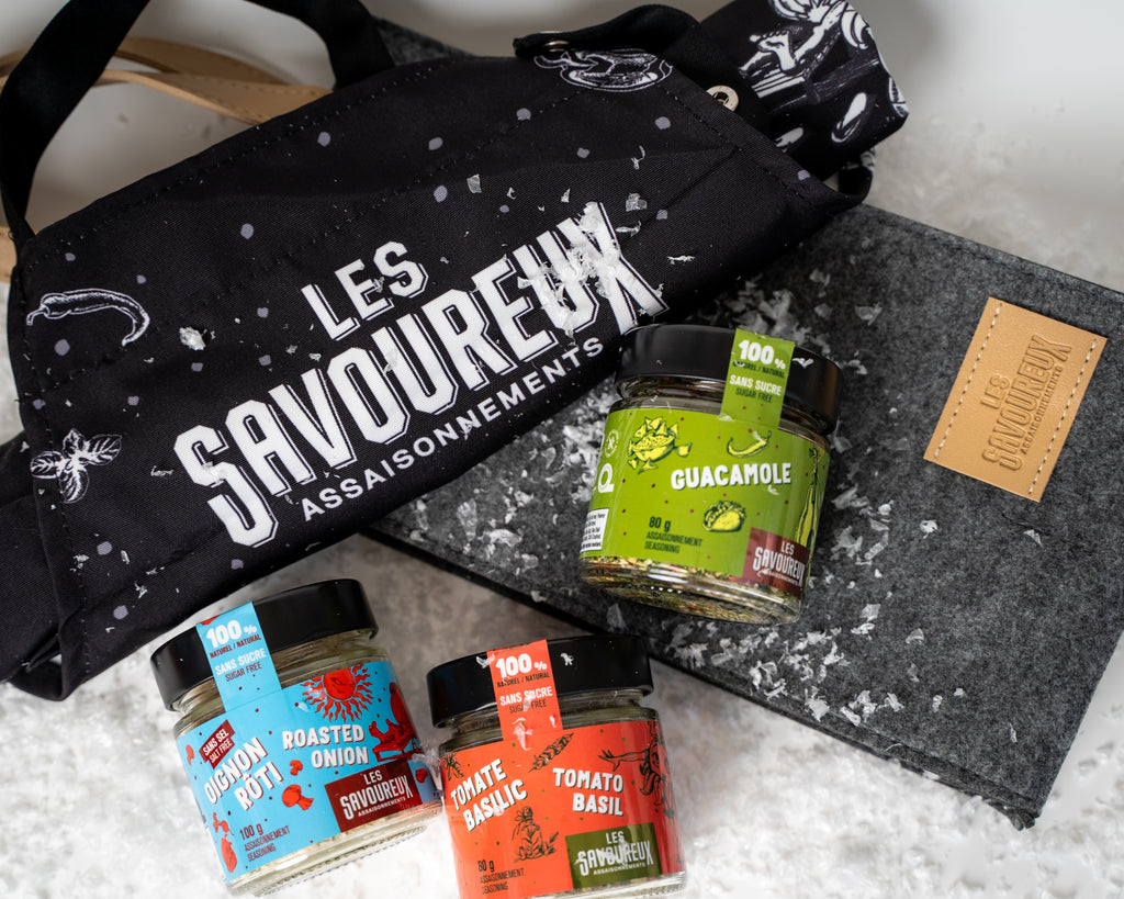 SAC CADEAU 3 POTS AU CHOIX + TABLIER LES SAVOUREUX