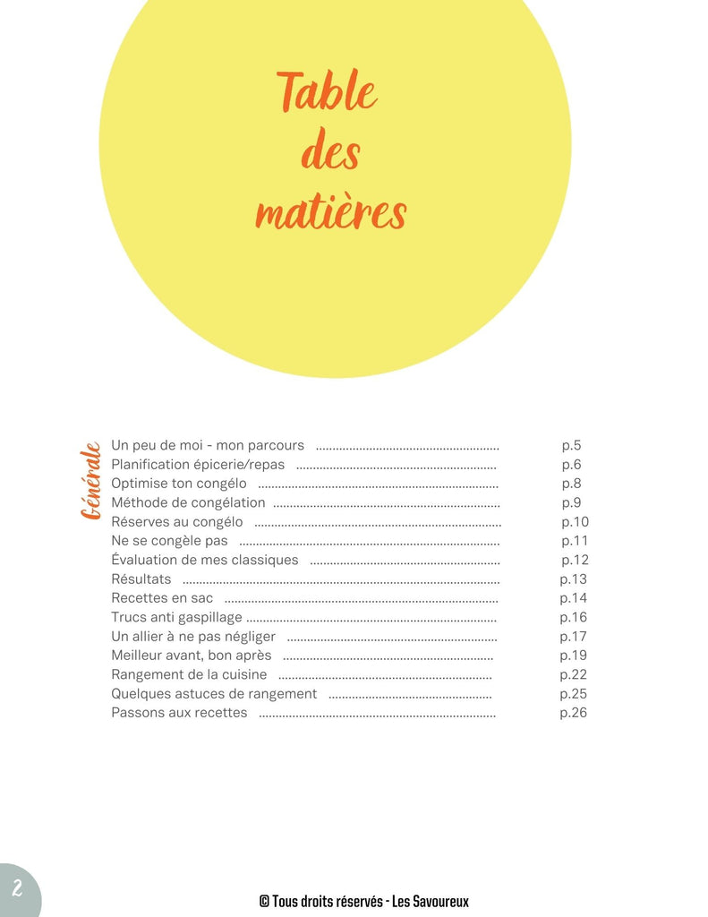 Le SAVOUREUX ebook (livre électronique téléchargeable) - Recettes et guide pratique pour optimiser ton congélateur - Les Savoureux