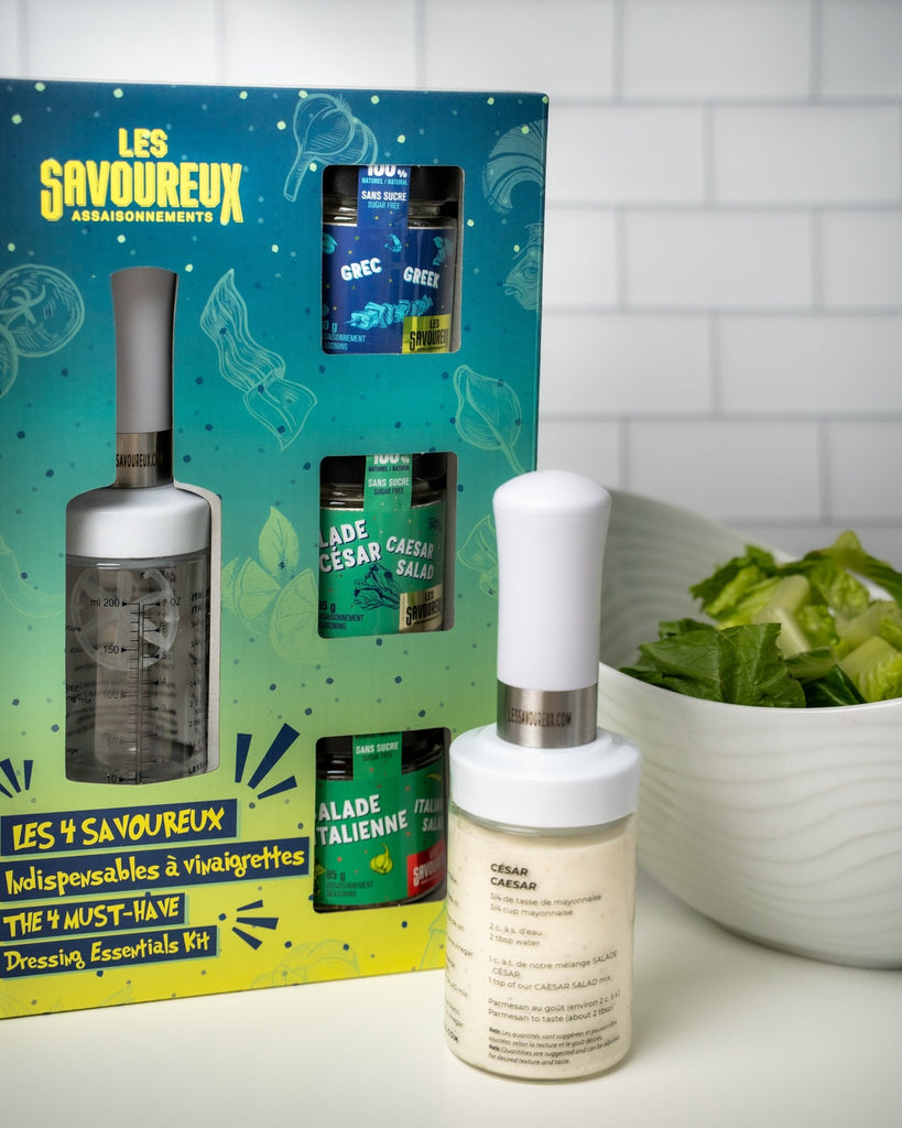 LES 4 SAVOUREUX INDISPENSABLES À VINAIGRETTES - ENSEMBLE GOURMAND - Les Savoureux