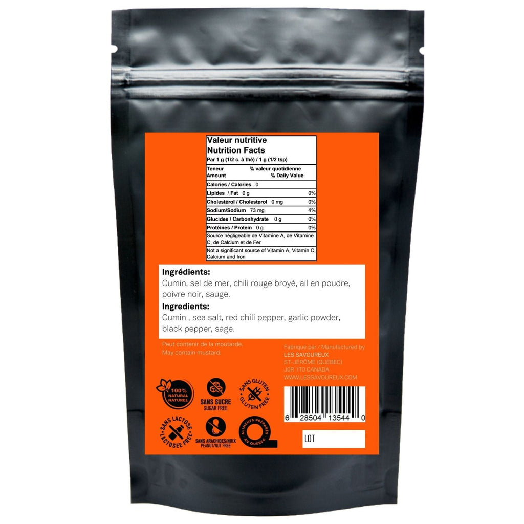 MEXICAIN MOINS PIQUANT - Édition limitée - épices 60 gr - Les Savoureux