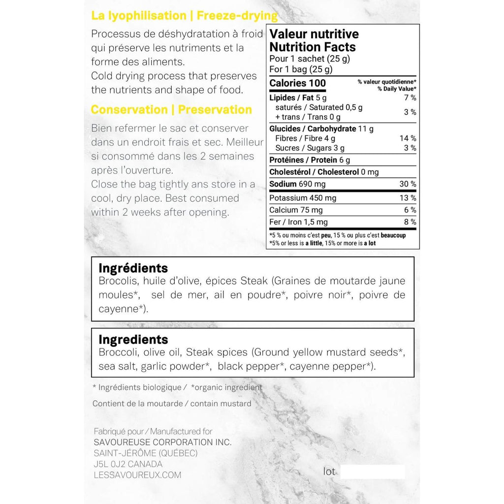 **NOUVEAU PRODUIT** LÉGUMES LYOPHILISÉS | BROCOLIS CROUSTILLANT STEAK - Les Savoureux