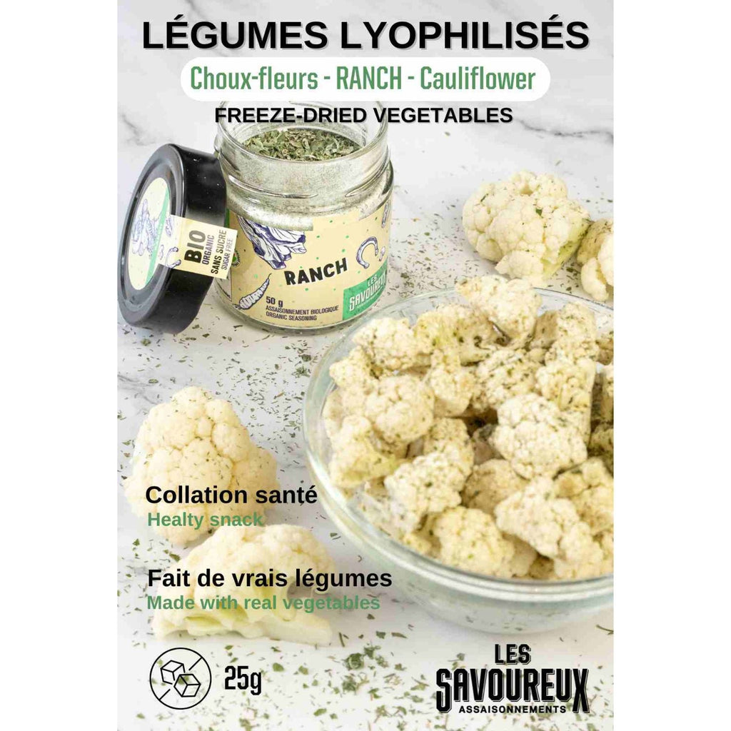 **NOUVEAU PRODUIT** LÉGUMES LYOPHILISÉS | CHOU - FLEUR CROUSTILLANT RANCH - Les Savoureux