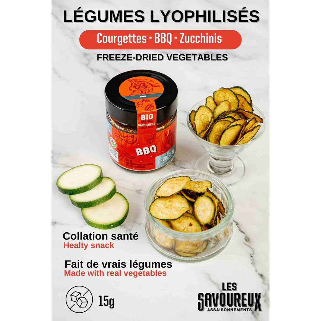 **NOUVEAU PRODUIT** LÉGUMES LYOPHILISÉS | COURGETTES CROUSTILLANTES BBQ - Les Savoureux