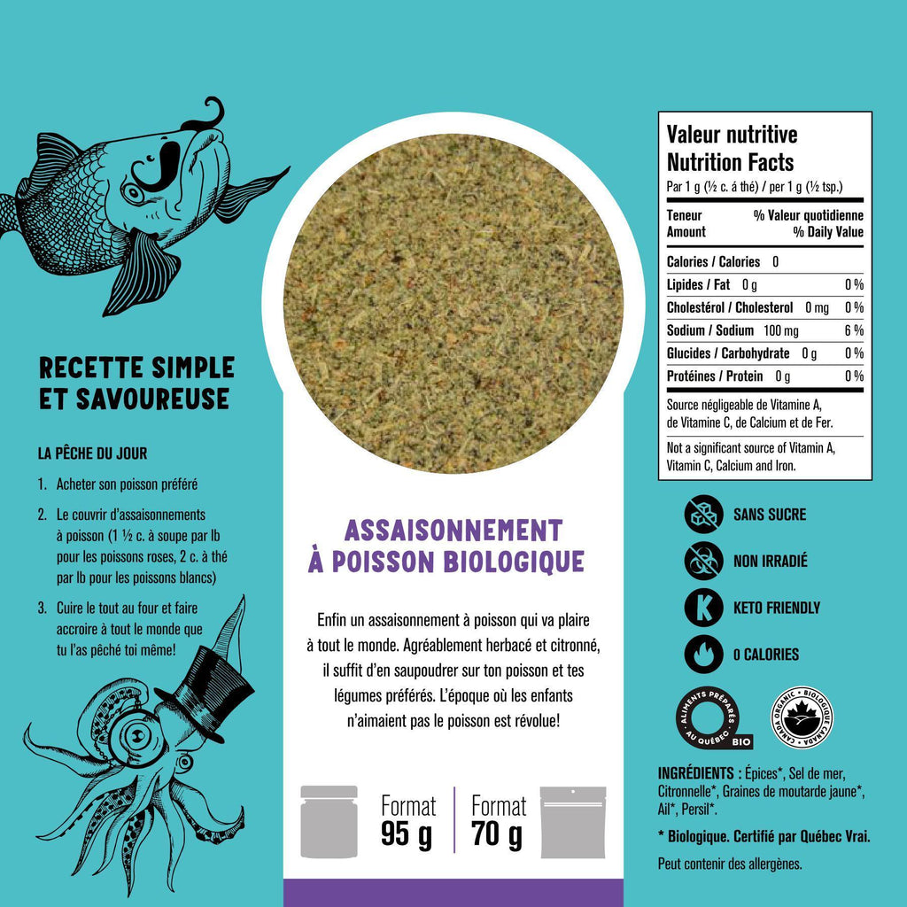 VRAC - Assaisonnement à Poisson 150g - épices bio - Les Savoureux