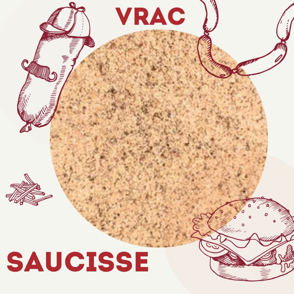 VRAC - Assaisonnement "Poudre à saucisses" (sans boyaux) 200g - Épices Bio - Les Savoureux